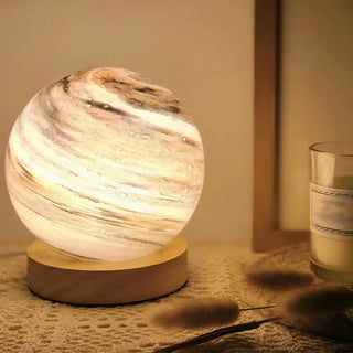 Modern Simple Globe Planet Style Glass Moon Table Lamp Zawala Image - 10