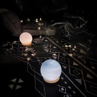 Modern Simple Globe Planet Style Glass Moon Table Lamp Zawala Image - 11