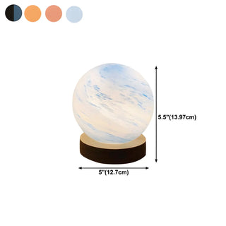 Modern Simple Globe Planet Style Glass Moon Table Lamp Zawala #size