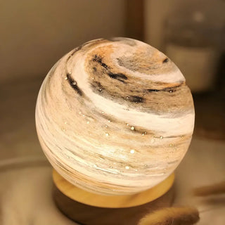 Modern Simple Globe Planet Style Glass Moon Table Lamp Zawala Image - 3