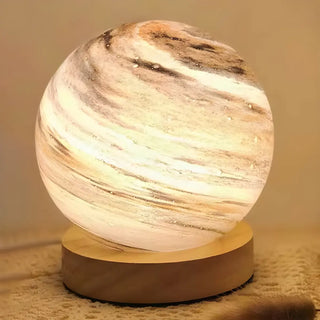 Modern Simple Globe Planet Style Glass Moon Table Lamp Zawala Image - 5