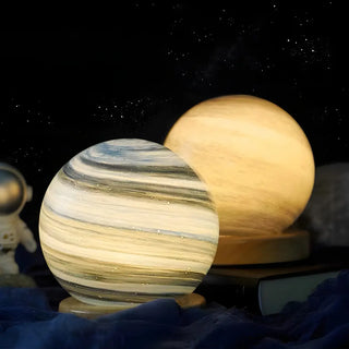 Modern Simple Globe Planet Style Glass Moon Table Lamp Zawala Image - 6