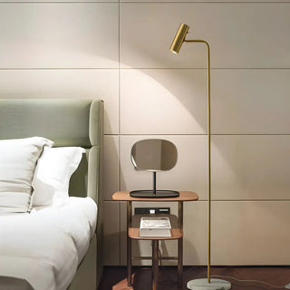 Bedside Brass Adjustable Floor Lamp with Marble Base Zawala Image - 1
