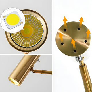 Bedside Brass Adjustable Floor Lamp with Marble Base Zawala Image - 6