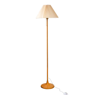 Classic Yellow Metal Floor Lamp with Pleated Shade Zawala Image - 10