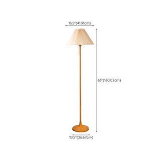 Classic Yellow Metal Floor Lamp with Pleated Shade Zawala #size