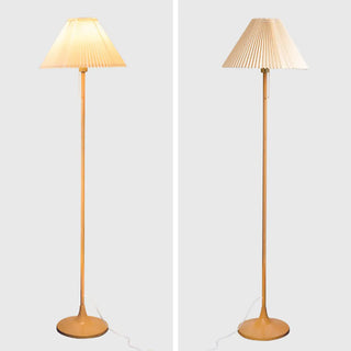 Classic Yellow Metal Floor Lamp with Pleated Shade Zawala Image - 9