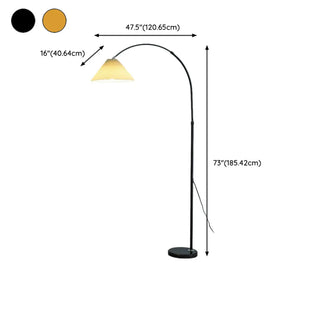 Simple Pleated Shade Adjustable Gold Arched Floor Lamp Zawala #size