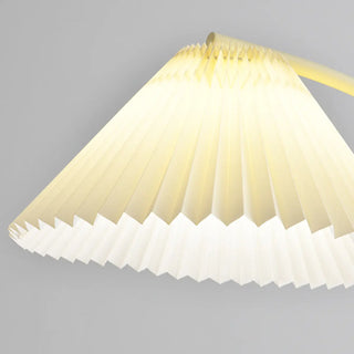 ZOWALA - Modern Simple Pleated White Arced Metal Floor Lamp Image - 6