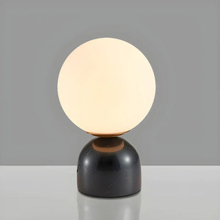 Modern Simple White Globe Ceramic Black Base Table Lamp Zawala Image - 11
