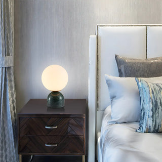 Modern Simple White Globe Ceramic Black Base Table Lamp Zawala Image - 7