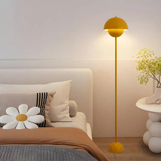 Simple Bedroom Yellow Pod Metal LED Floor Lamp Zawala Image - 1