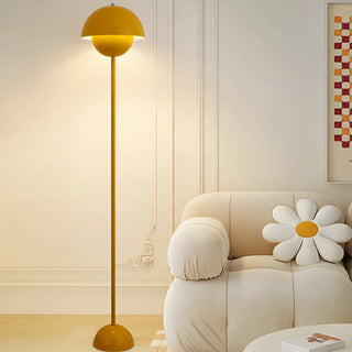 Simple Bedroom Yellow Pod Metal LED Floor Lamp Zawala Image - 9