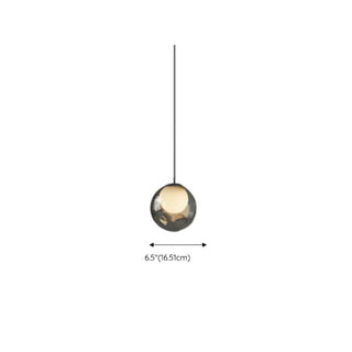 ZOWALA - Modern Clear Grey Globe Glass Bedroom Pendant Light #size