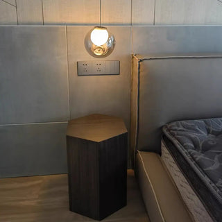 ZOWALA - Modern Clear Grey Globe Glass Bedroom Pendant Light Image - 2
