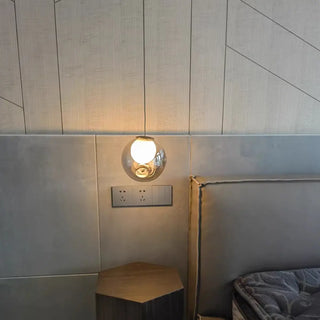ZOWALA - Modern Clear Grey Globe Glass Bedroom Pendant Light Image - 4