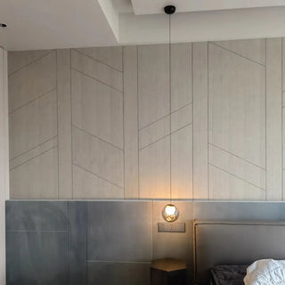 ZOWALA - Modern Clear Grey Globe Glass Bedroom Pendant Light Image - 6