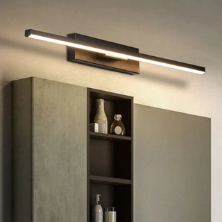 Slim Black Linear LED Vanity Wall Light Fixture Zawala Image - 1