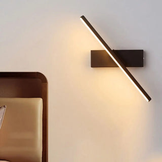 Slim Black Linear LED Vanity Wall Light Fixture Zawala Image - 2