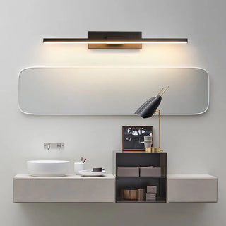 Slim Black Linear LED Vanity Wall Light Fixture Zawala Image - 4