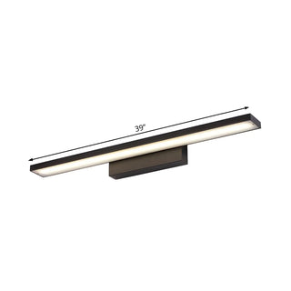 Simple Modern White Rectangular Shade Slim Vanity Light Zawala Image - 12