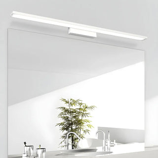 Simple Modern White Rectangular Shade Slim Vanity Light Zawala Image - 3