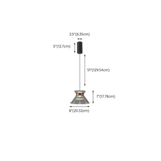ZOWALA - Modern Black Smoke Grey Cone Acrylic Pendant Light #size