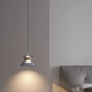 ZOWALA - Modern Black Smoke Grey Cone Acrylic Pendant Light Image - 2