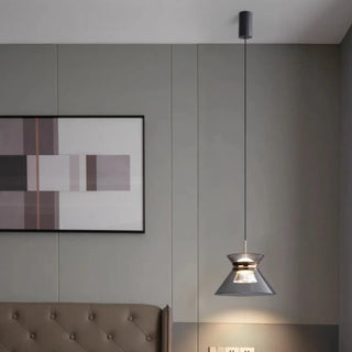 ZOWALA - Modern Black Smoke Grey Cone Acrylic Pendant Light Image - 4