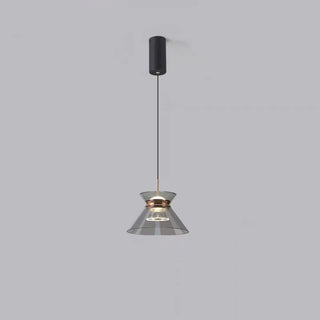 ZOWALA - Modern Black Smoke Grey Cone Acrylic Pendant Light Image - 5