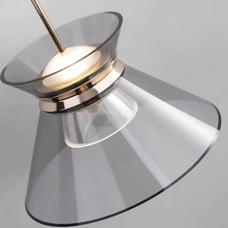 ZOWALA - Modern Black Smoke Grey Cone Acrylic Pendant Light Image - 7