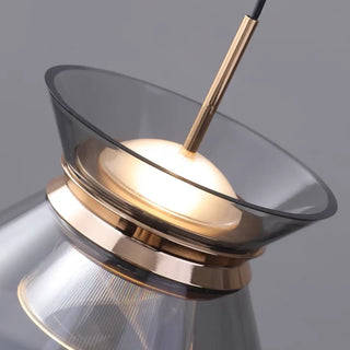 ZOWALA - Modern Black Smoke Grey Cone Acrylic Pendant Light Image - 8
