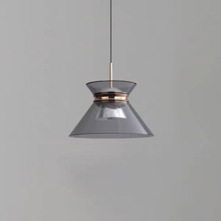 ZOWALA - Modern Black Smoke Grey Cone Acrylic Pendant Light Image - 9