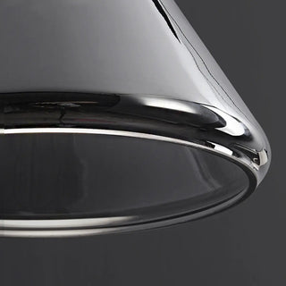 Modern Bedroom Smoke Grey Cone Clear Glass Pendant Light Zawala Image - 11