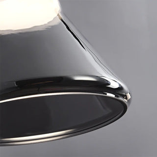 Modern Bedroom Smoke Grey Cone Clear Glass Pendant Light Zawala Image - 12
