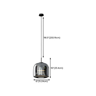 ZOWALA - Modern Bedroom Sleek Black Glass Bell Pendant Light #size