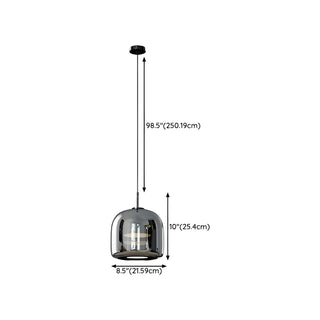 ZOWALA - Modern Bedroom Sleek Black Glass Bell Pendant Light Image - 11