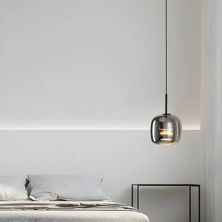 ZOWALA - Modern Bedroom Sleek Black Glass Bell Pendant Light Image - 4