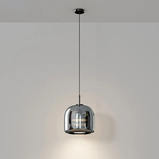 ZOWALA - Modern Bedroom Sleek Black Glass Bell Pendant Light Image - 6
