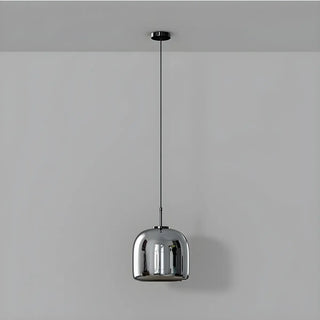 ZOWALA - Modern Bedroom Sleek Black Glass Bell Pendant Light Image - 7