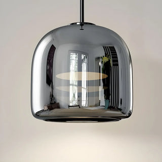 ZOWALA - Modern Bedroom Sleek Black Glass Bell Pendant Light Image - 8