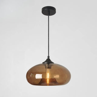 ZOWALA - Modern Mini Drum Oval Clear Glass Pendant Light Image - 10