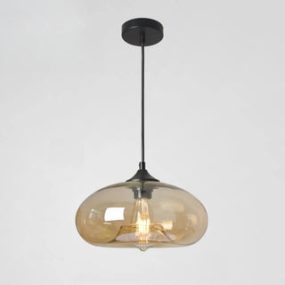 ZOWALA - Modern Mini Drum Oval Clear Glass Pendant Light Image - 11