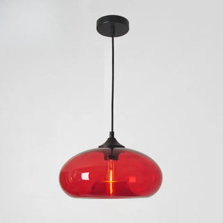 ZOWALA - Modern Mini Drum Oval Clear Glass Pendant Light Image - 6