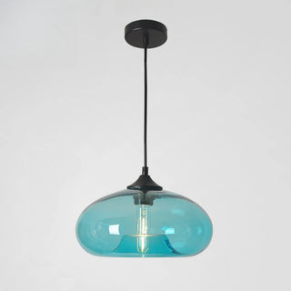 ZOWALA - Modern Mini Drum Oval Clear Glass Pendant Light Image - 7