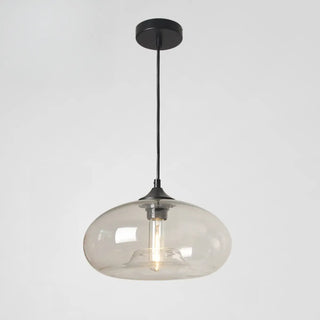 ZOWALA - Modern Mini Drum Oval Clear Glass Pendant Light Image - 8