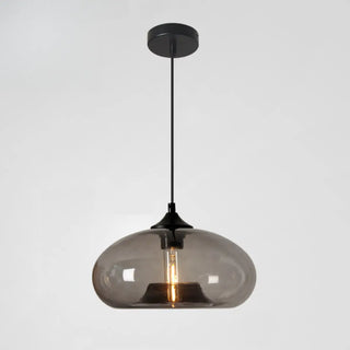 ZOWALA - Modern Mini Drum Oval Clear Glass Pendant Light Image - 9