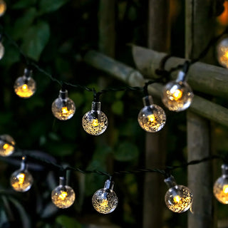 Outdoor Christmas Solar-Powered Orb LED String Lights Zawala Image - 3