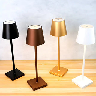 Modern Simple Square Base Barrel Shade Metal Table Lamp Zawala Image - 1
