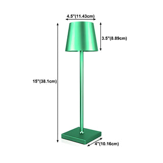 Modern Simple Square Base Barrel Shade Metal Table Lamp Zawala #size